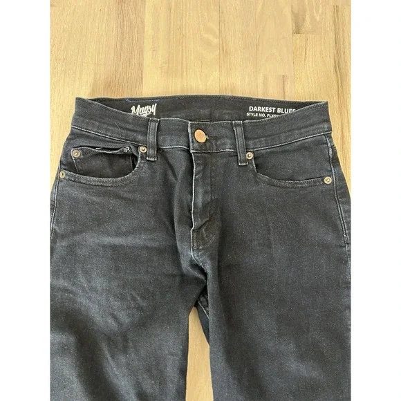 MUGSY Darkest Blues Stretch Blue Jeans Style FLX5NDB Sz 30 Slim - Picture 2 of 6